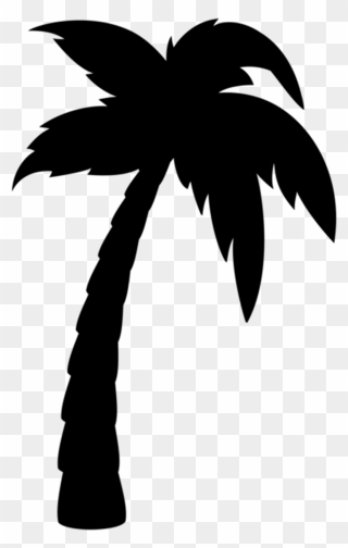 Free Simple Palm Tree Silhouette, Download Free Clip - Cartoon Palm Trees Drawing - Png Download
