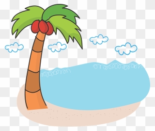 Palm Vector Graphics,free Pictures, - Cartoon Beach Lake Clipart