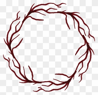 Decorative Clipart Line Art - Branches In A Circle - Png Download