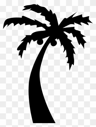 Clipart Palm Tree Silhouette Library Silhouette Trees - Palm Tree Png Outline Transparent Png