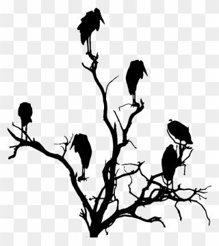 Vulture In A Tree Silhouette - Clipart Silhouette Ideas Art - Png Download