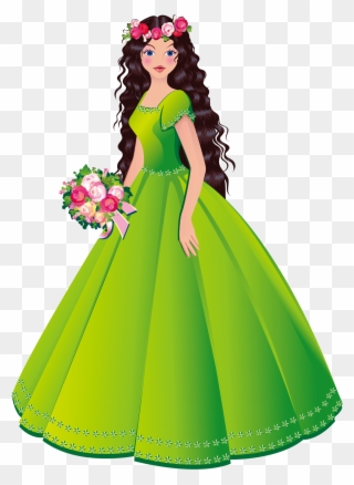Princess Royalty Free Stock Photography Clip Art - Princess Wearing Green Dress - Png Download