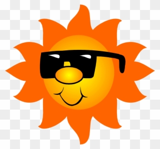 Sun Wearing Sunglasses Free Clip Art - Sun With Sunglasses Transparent - Png Download