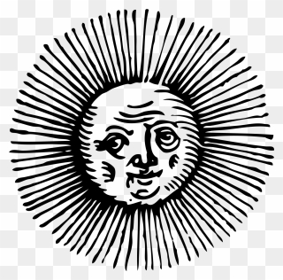 Sun Clipart Black And White - Old Sun Cartoon - Png Download