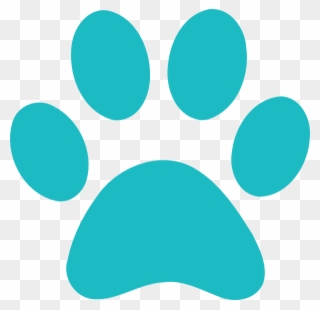 Teal Paw Print Clip Art - Png Download