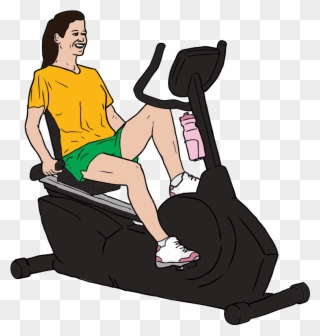 Stevelambert Woman On Exercise Bike - Clipart Of A Person Exercising - Png Download