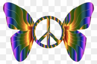 Peace Symbols Poster - Peace Sign With Wings Clipart