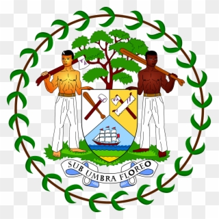 Free Vector Coat Of Arms Of Belize Clip Art - Escudo De La Bandera De Belice - Png Download