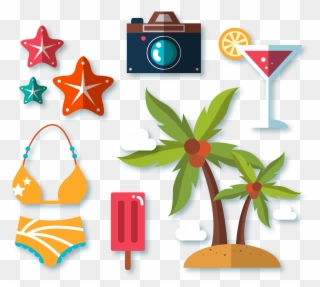 Banner Royalty Free Bikini Clipart Coconut - Beach - Png Download