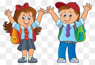 Drawing Poster Art - Kid To School Clipart - Png Download