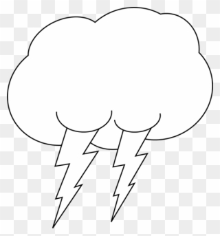 Cloud Black And White Cloud Black And White Clipart - Black And White Images Of Lightning - Png Download