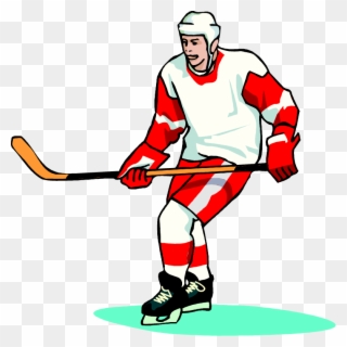 Free Hockey Player Wearing A White And Red Jersey Vector - Ice Hockey Twin Duvet Clipart