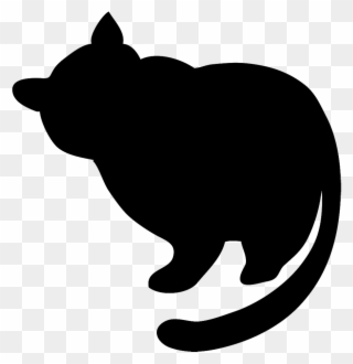 Cat Clip Art, Cat Sketches, Cat Drawings Graphics - Fat Cat Silhouette Png Transparent Png