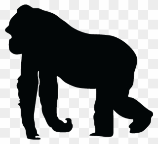 Clipart Royalty Free Animals Clipart Gorilla - Gorilla Silhouette Vector Free - Png Download