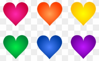 Colorful Rainbow Heart Symbols - Clipart Of Cute Things - Png Download