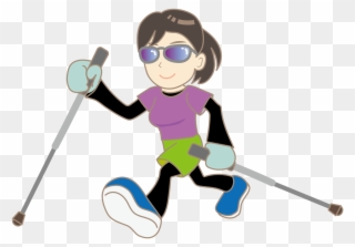 Picture Black And White Stock Nordic Walking Hiking - Nordic Walking Png Clipart
