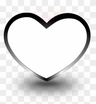 Heart Black White Line Art Valentine Coloring Book - Black Heart Png Transparent Clipart