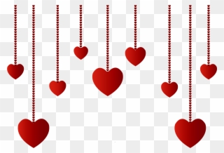 Valentine's Day Clipart Decoration - Hanging Heart Clipart - Png Download