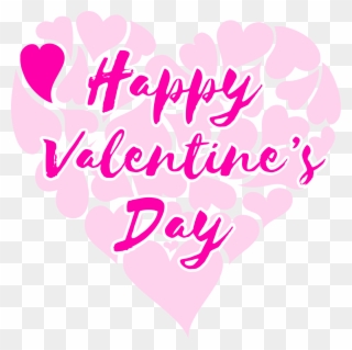 Clipart Happy Valentine 039 S Day Title With Hearts - Happy Valentines Day Title - Png Download