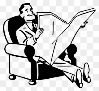 Fetch Newspaper Clipart Image - Man Reading Newspaper Clipart - Png Download