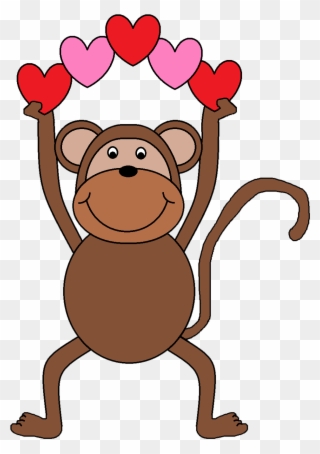 Valentine's Day Clipart Monkey - Monkey Clip Art - Png Download