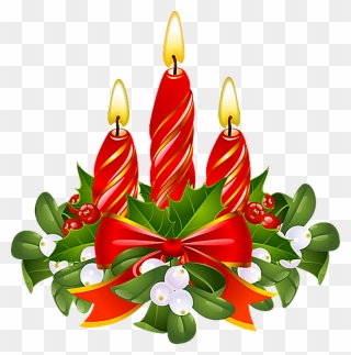 Christmas Candle Clip Art - Png Download
