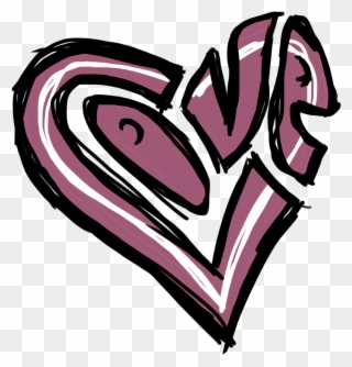Valentine's Day Clip Art - Graffiti Heart - Png Download