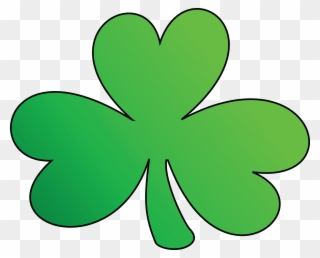 Free Clipart Of A Green Outlined Clover Shamrock, St - St Patrick's Day Green Clover - Png Download