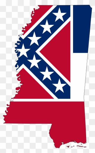 Mississippi 20clipart - Mississippi Flag Map - Png Download