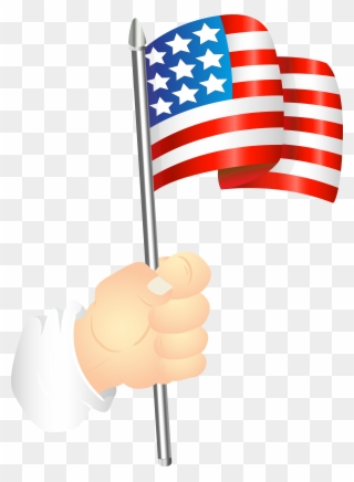 Hand With Us Flag Png Clipart