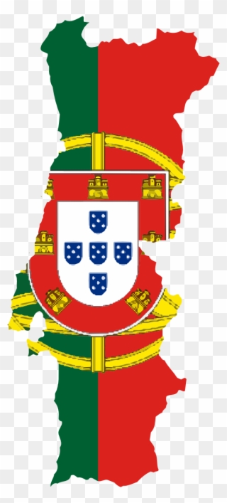 Flag Map Of Portugal Drapeau Bandiera Bandeira Flagga - Portugal Flag Map Png Clipart