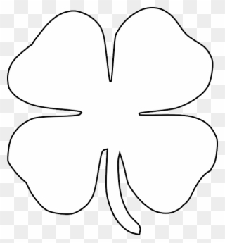 Free St Patricks Day Printables - Four Leaf Clover Black And White Clipart - Png Download