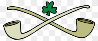 Free Clipart Of A St Patricks Day Shamrock Clover Over - Shamrock And Pipes Mugs - Png Download