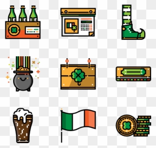 Saint Patrick Day - Ireland Icons Clipart