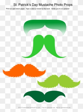 Patrick's Day Mustache Photo Booth Props - St Patrick Day Photo Props Clipart