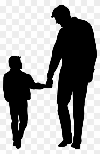 Father's Day Son Clip Art - Father And Son Silhouette Vector - Png Download