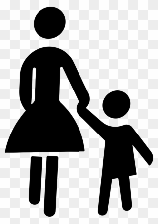 Silhouette Clipart Parent - Mother And Child Clipart - Png Download