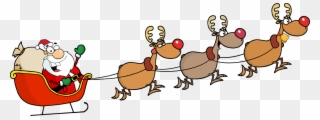 Santa And Reindeer Gif Images - Santa And Reindeer Cartoon Clipart