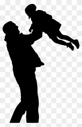 Big Image - Dad With Daughter Silhouette Clipart
