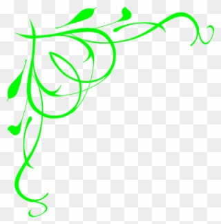 Lime Green Heart Swirls Clip Art At Clker - Lime Green Corner Border - Png Download