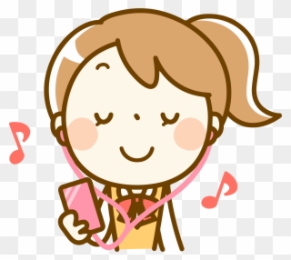 All Photo Png Clipart - Cartoon Girl Listening To Music Transparent Png