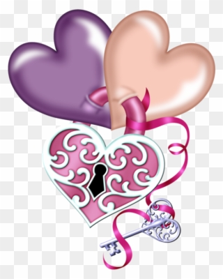 Coeur Tube Png Serca Hearts Pinterest Coeurtubepng - Love Lock Cartoon Clipart