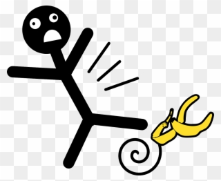 People Slipping On Banana Peels Clipart