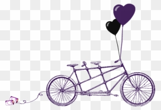 Tandem Bicycle Wedding Clipart