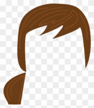 Brown Hair Clipart Ponytail - Brown Hair Ponytail Clipart - Png Download