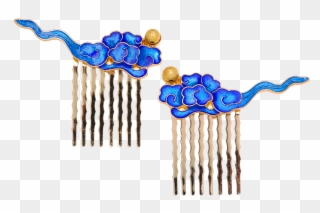 Enamel Auspicious Clouds Hair Comb - Comb Clipart