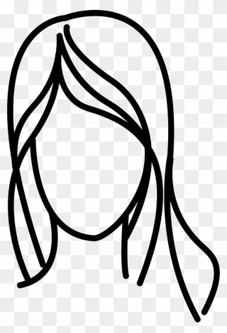 Black Hair Clipart Hair Outline - Hair Outline Clipart - Png Download