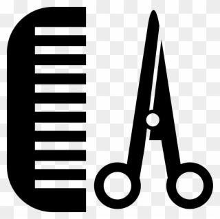 Comb Svg Scissors - Scissors And Comb Icon Png Clipart