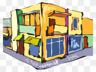 Online Shopping Clipart Corner Shop - Png Cartoon Town Transparent Png
