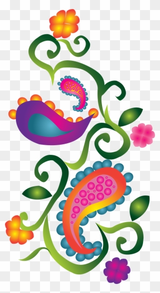 Paisley Decorative Colorful - Pretty Paisley Note Cards Clipart